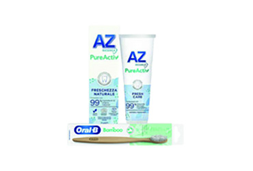 AZ Pureactiv dentifricio e OralB spazzolino Bamboo